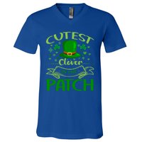 Cutest Clover In The Patch Funny St Patricks Day Funny Gift V-Neck T-Shirt