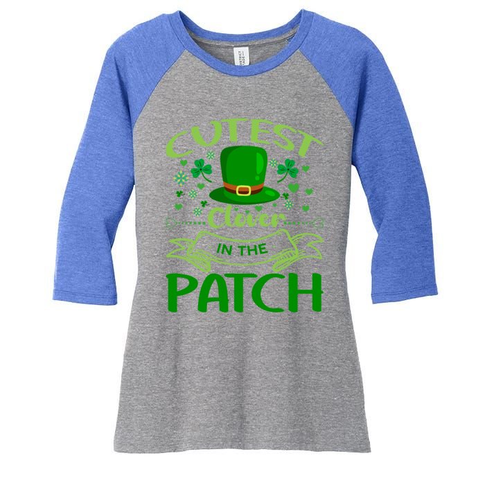 Cutest Clover In The Patch Funny St Patricks Day Funny Gift Women's Tri-Blend 3/4-Sleeve Raglan Shirt