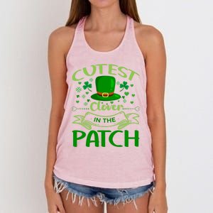 Cutest Clover In The Patch Funny St Patricks Day Funny Gift Women's Knotted Racerback Tank