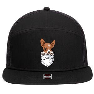 Cute Chihuahua In Your Pocket Christmas Cute Gift 7 Panel Mesh Trucker Snapback Hat