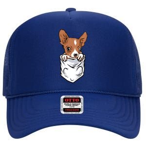 Cute Chihuahua In Your Pocket Christmas Cute Gift High Crown Mesh Back Trucker Hat