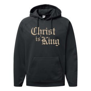 Christian Christ Is King Jesus Christ Catholic Religious Performance Fleece Hoodie