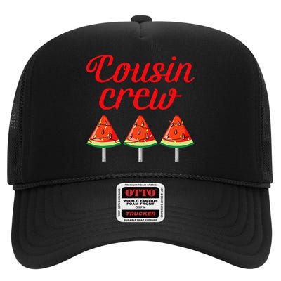 Cousin Crew Ice Cream Pops Watermelon Christmas In July Crew High Crown Mesh Back Trucker Hat