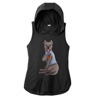 Cane Corso I Love Mom Tattoo Dog Funny Mother's Day Ladies PosiCharge Tri-Blend Wicking Draft Hoodie Tank