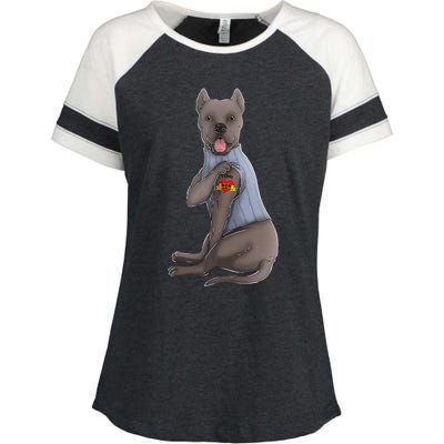 Cane Corso I Love Mom Tattoo Dog Funny Mother's Day Enza Ladies Jersey Colorblock Tee