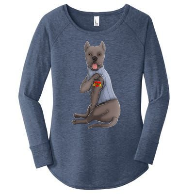 Cane Corso I Love Mom Tattoo Dog Funny Mother's Day Women's Perfect Tri Tunic Long Sleeve Shirt