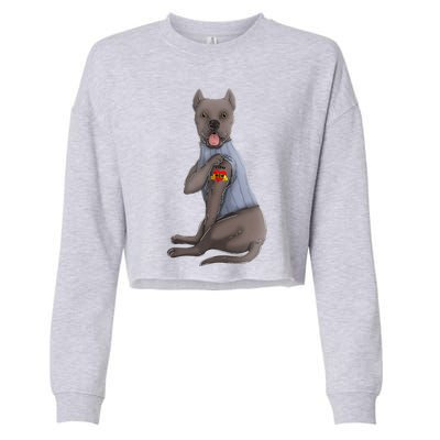 Cane Corso I Love Mom Tattoo Dog Funny Mother's Day Cropped Pullover Crew