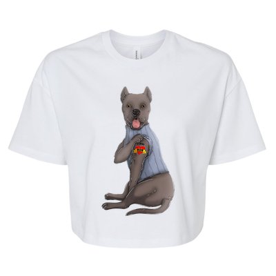 Cane Corso I Love Mom Tattoo Dog Funny Mother's Day Bella+Canvas Jersey Crop Tee