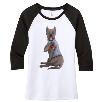 Cane Corso I Love Mom Tattoo Dog Funny Mother's Day Women's Tri-Blend 3/4-Sleeve Raglan Shirt