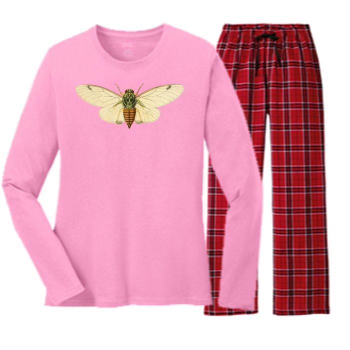 Cicada Women's Long Sleeve Flannel Pajama Set 