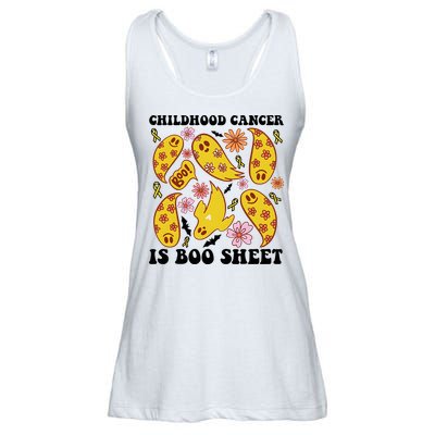 Childhood Cancer Is Boo Sheet Cancer Awareness Month Halloween Ladies Essential Flowy Tank