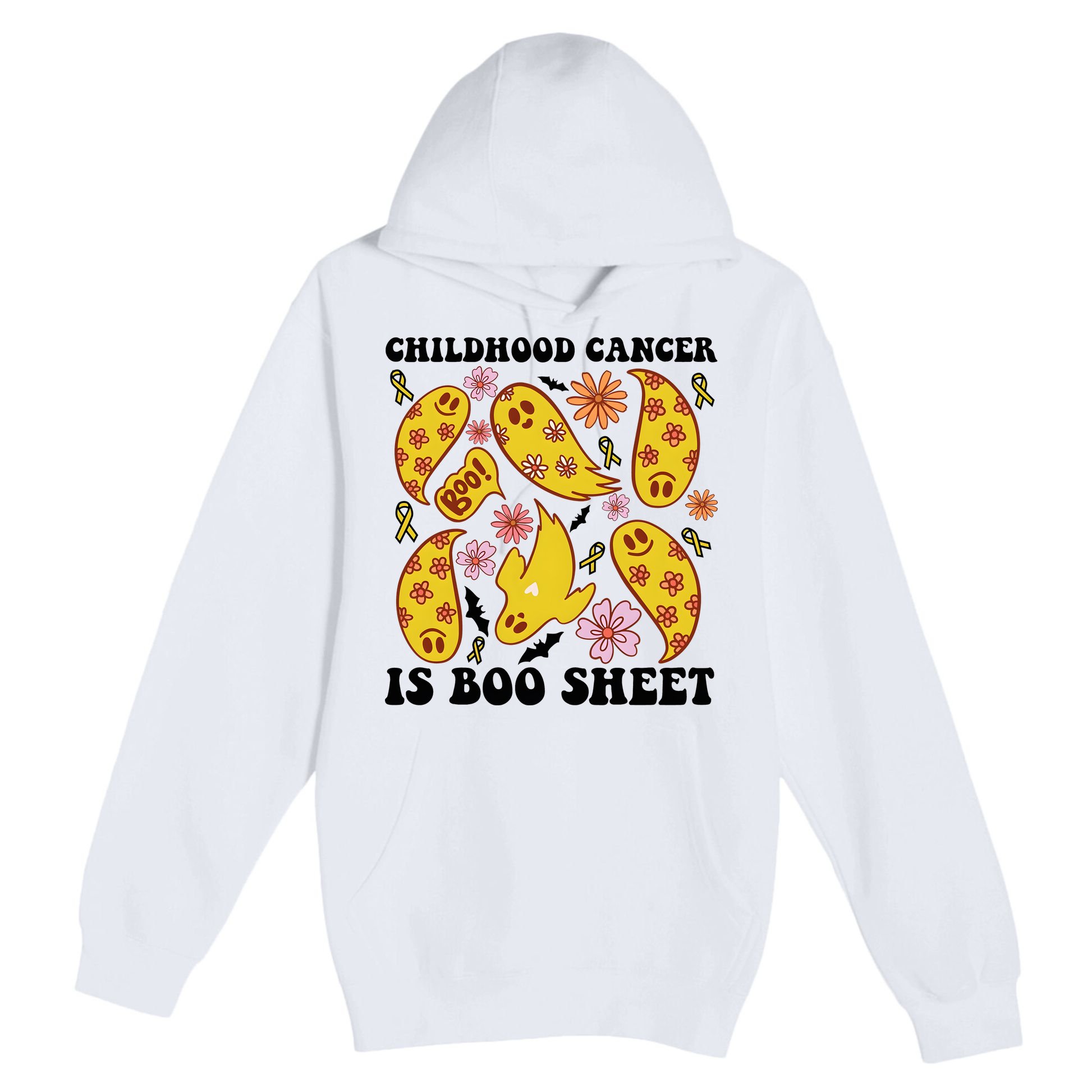 Childhood Cancer Is Boo Sheet Cancer Awareness Month Halloween Premium Pullover Hoodie
