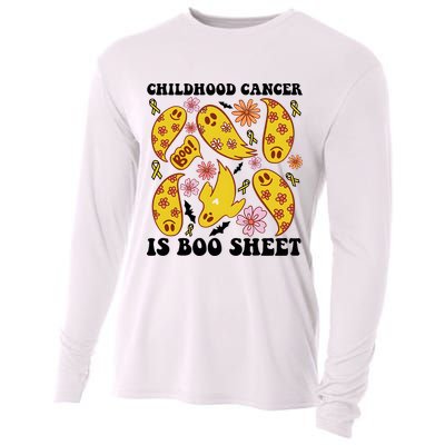 Childhood Cancer Is Boo Sheet Cancer Awareness Month Halloween Cooling Performance Long Sleeve Crew