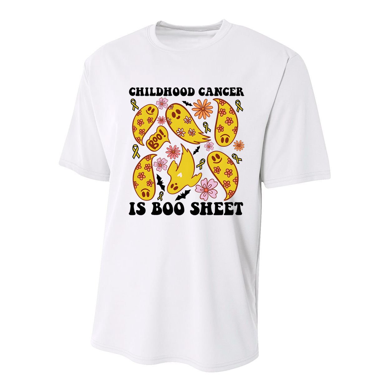 Childhood Cancer Is Boo Sheet Cancer Awareness Month Halloween Youth Performance Sprint T-Shirt