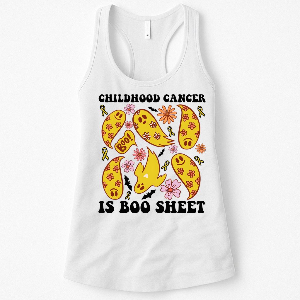 Childhood Cancer Is Boo Sheet Cancer Awareness Month Halloween Womens Tank Top