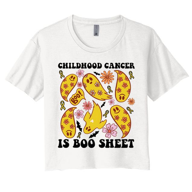 Childhood Cancer Is Boo Sheet Cancer Awareness Month Halloween Crop Top