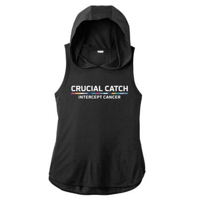 Crucial Catch Intercept Cancer Breast Breast Cancer Awareness Ladies PosiCharge Tri-Blend Wicking Draft Hoodie Tank