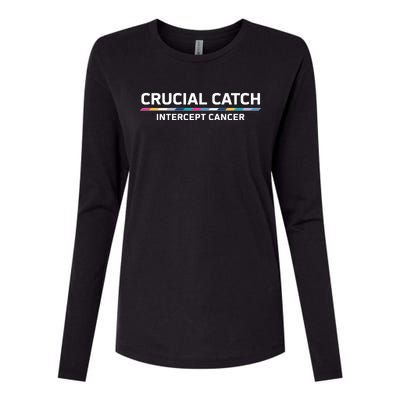 Crucial Catch Intercept Cancer Breast Breast Cancer Awareness Womens Cotton Relaxed Long Sleeve T-Shirt