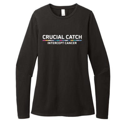 Crucial Catch Intercept Cancer Breast Breast Cancer Awareness Womens CVC Long Sleeve Shirt