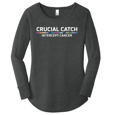 Crucial Catch Intercept Cancer Breast Breast Cancer Awareness Women's Perfect Tri Tunic Long Sleeve Shirt