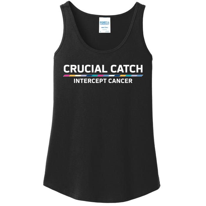 Crucial Catch Intercept Cancer Breast Breast Cancer Awareness Ladies Essential Tank