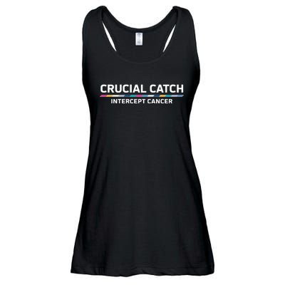 Crucial Catch Intercept Cancer Breast Breast Cancer Awareness Ladies Essential Flowy Tank