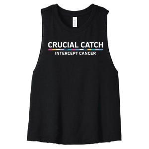 Crucial Catch Intercept Cancer Breast Breast Cancer Awareness Women's Racerback Cropped Tank