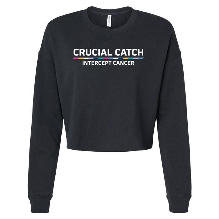 Crucial Catch Intercept Cancer Breast Breast Cancer Awareness Cropped Pullover Crew