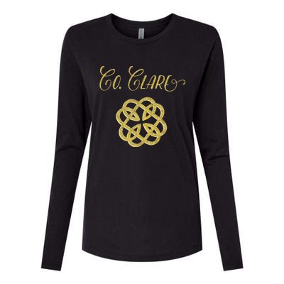 County Clare Ireland Heritage Saint Patrick's Day Womens Cotton Relaxed Long Sleeve T-Shirt