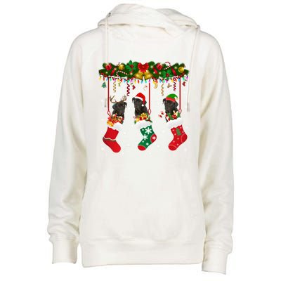 Cane Corso In Sock Xmas Reindeer Santa Elf Dog Gift Womens Funnel Neck Pullover Hood