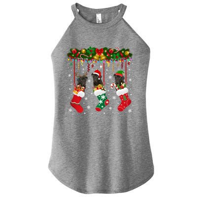 Cane Corso In Sock Xmas Reindeer Santa Elf Dog Gift Women's Perfect Tri Rocker Tank