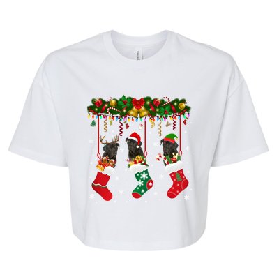 Cane Corso In Sock Xmas Reindeer Santa Elf Dog Gift Bella+Canvas Jersey Crop Tee