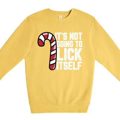 Candy Cane Inappropriate Adult Humor Funny Christmas Funny Gift Premium Crewneck Sweatshirt