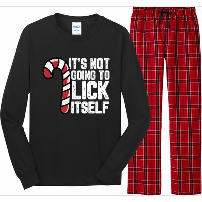 Candy Cane Inappropriate Adult Humor Funny Christmas Funny Gift Long Sleeve Pajama Set