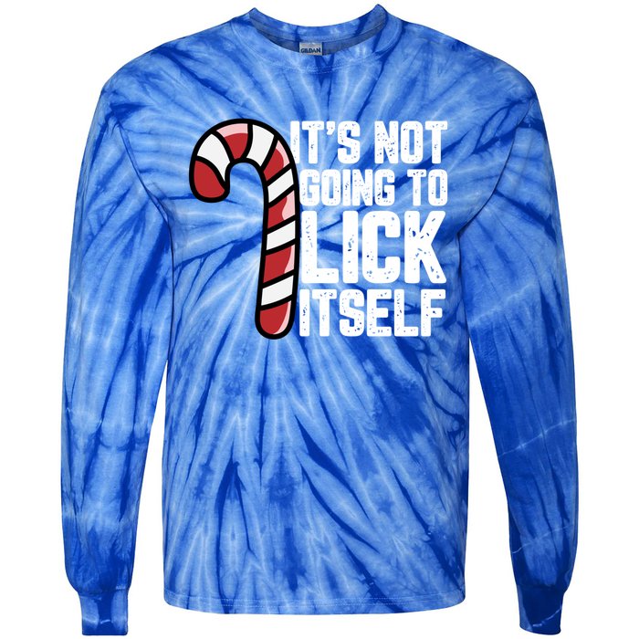 Candy Cane Inappropriate Adult Humor Funny Christmas Funny Gift Tie-Dye Long Sleeve Shirt