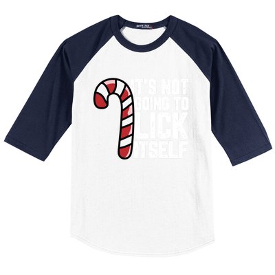 Candy Cane Inappropriate Adult Humor Funny Christmas Funny Gift Baseball Sleeve Shirt