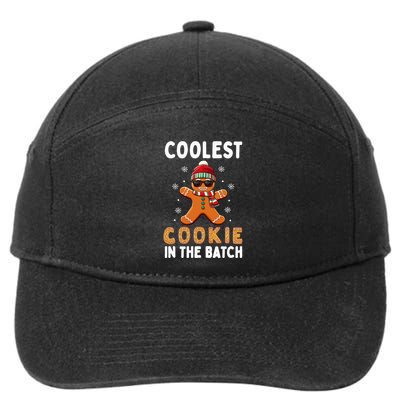 Coolest Cookie In The Batch Funny Gingerbread Christmas 7-Panel Snapback Hat