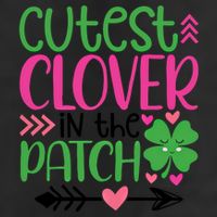 Cutest Clover In The Patch Four Leaf Clover Gift Garment-Dyed Fleece Hoodie
