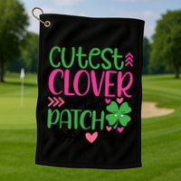 Cutest Clover In The Patch Four Leaf Clover Gift Golf Towel