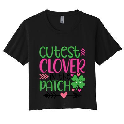 Cutest Clover In The Patch Four Leaf Clover Gift Crop Top