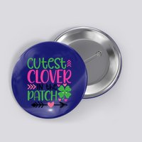 Cutest Clover In The Patch Four Leaf Clover Gift Button