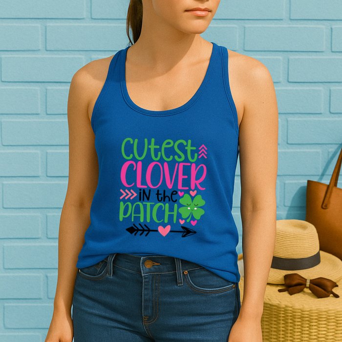 Cutest Clover In The Patch Four Leaf Clover Gift Womens Tank Top