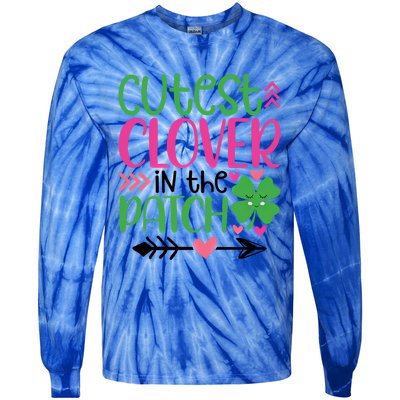 Cutest Clover In The Patch Four Leaf Clover Gift Tie-Dye Long Sleeve Shirt