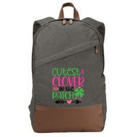 Cutest Clover In The Patch Four Leaf Clover Gift Cotton Canvas Backpack