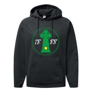 Celtic Cross Irish 1888 Coybig Performance Fleece Hoodie