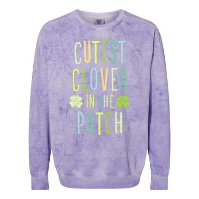 Cutest Clover In The Patch Graphic Gift Colorblast Crewneck Sweatshirt