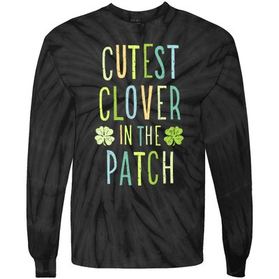 Cutest Clover In The Patch Graphic Gift Tie-Dye Long Sleeve Shirt