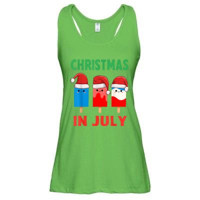 Cute Christmas In July Ice Pops In Santa Hat Ladies Essential Flowy Tank