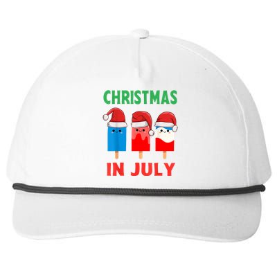 Cute Christmas In July Ice Pops In Santa Hat Snapback Five-Panel Rope Hat