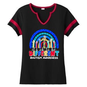 Cute Colorful It's Ok To Be Different #Autism Awareness Ladies Halftime Notch Neck Tee